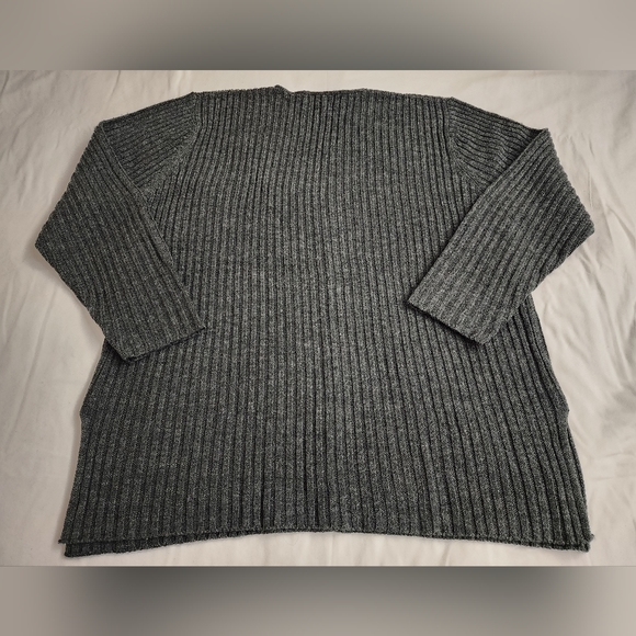 Karen Scott Sport V Neck Cabled Ribbed Sweater Women XL Gray - Picture 2 of 11
